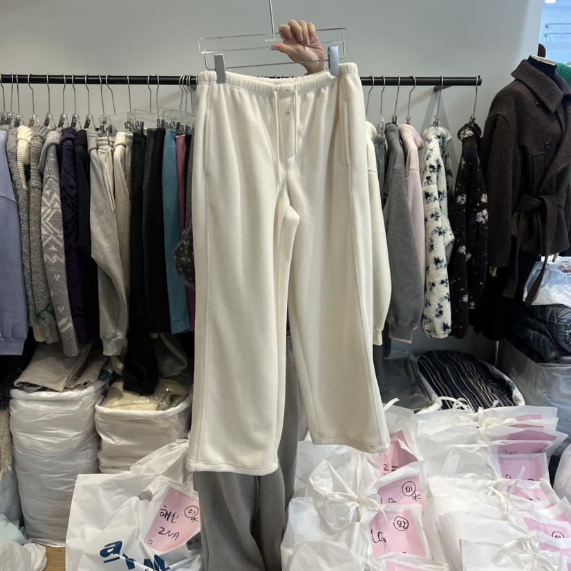 RIVEROOM東大門㊣實拍女裝新品人氣推薦休閑25秋冬休閑褲抓絨RIVEROOM休閑褲圖色1