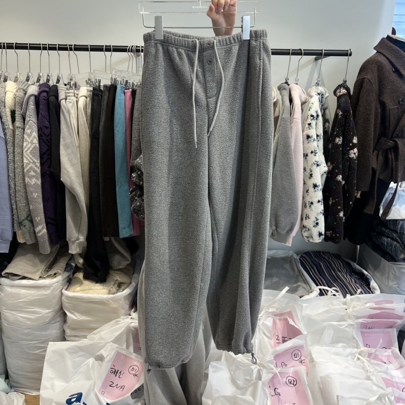 RIVEROOM東大門㊣實拍女裝新品人氣推薦休閑25秋冬休閑褲抓絨RIVEROOM休閑褲圖色2