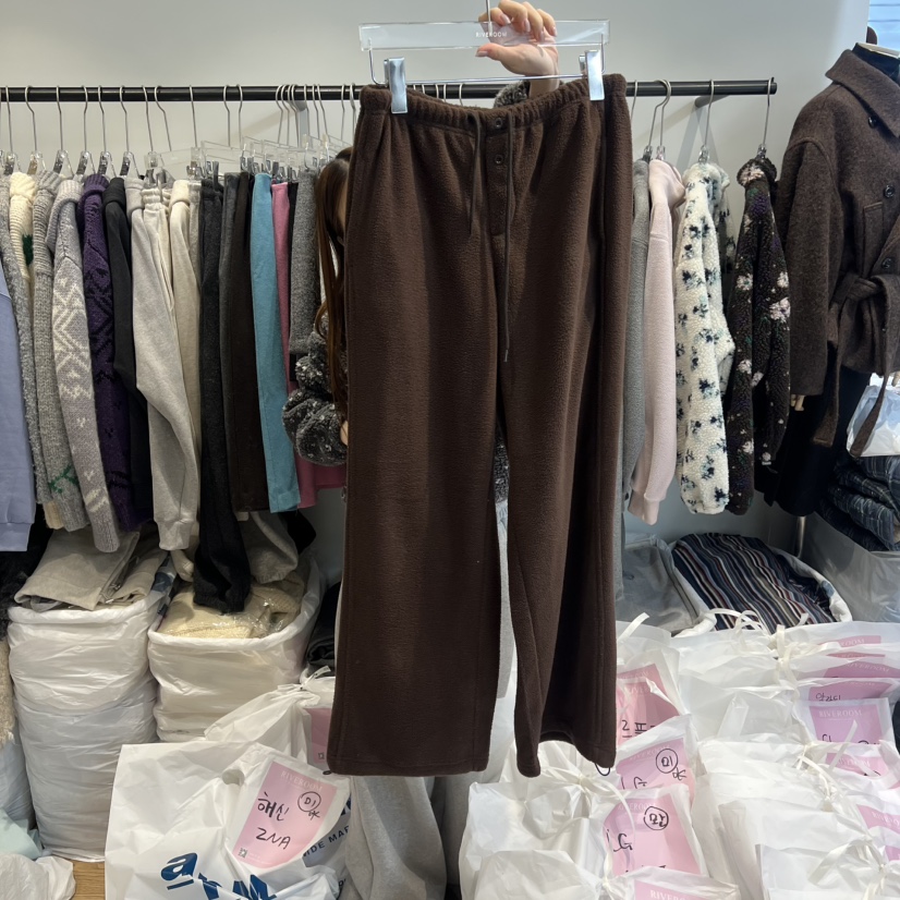 RIVEROOM東大門㊣實拍女裝新品人氣推薦休閑25秋冬休閑褲抓絨RIVEROOM休閑褲圖色3