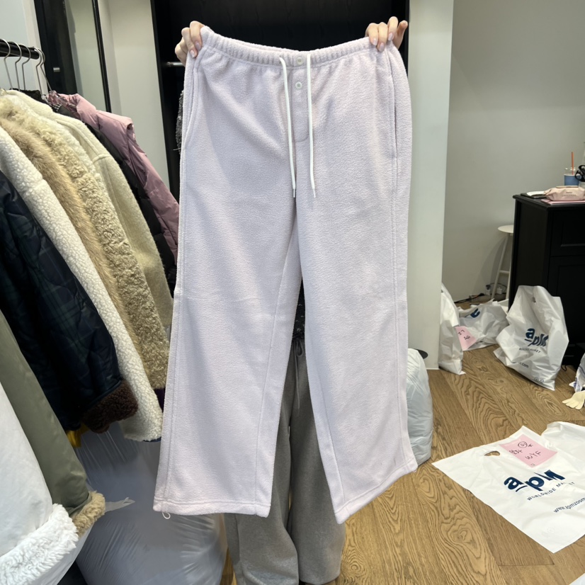 RIVEROOM東大門㊣實拍女裝新品人氣推薦休閑25秋冬休閑褲抓絨RIVEROOM休閑褲圖色4