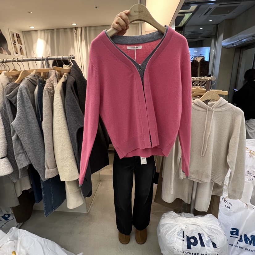 AFTERGLOW東大門㊣直郵女裝新品25秋冬休閑職業熱賣針織衫開衫AFTERGLOW針織衫圖色1