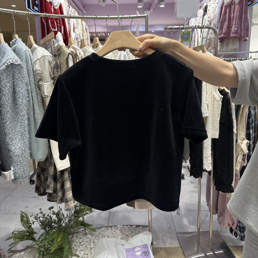 VIRUS東大門㊣代購女士新款時尚休閑25秋冬推薦熱賣T恤絲絨VIRUST恤
