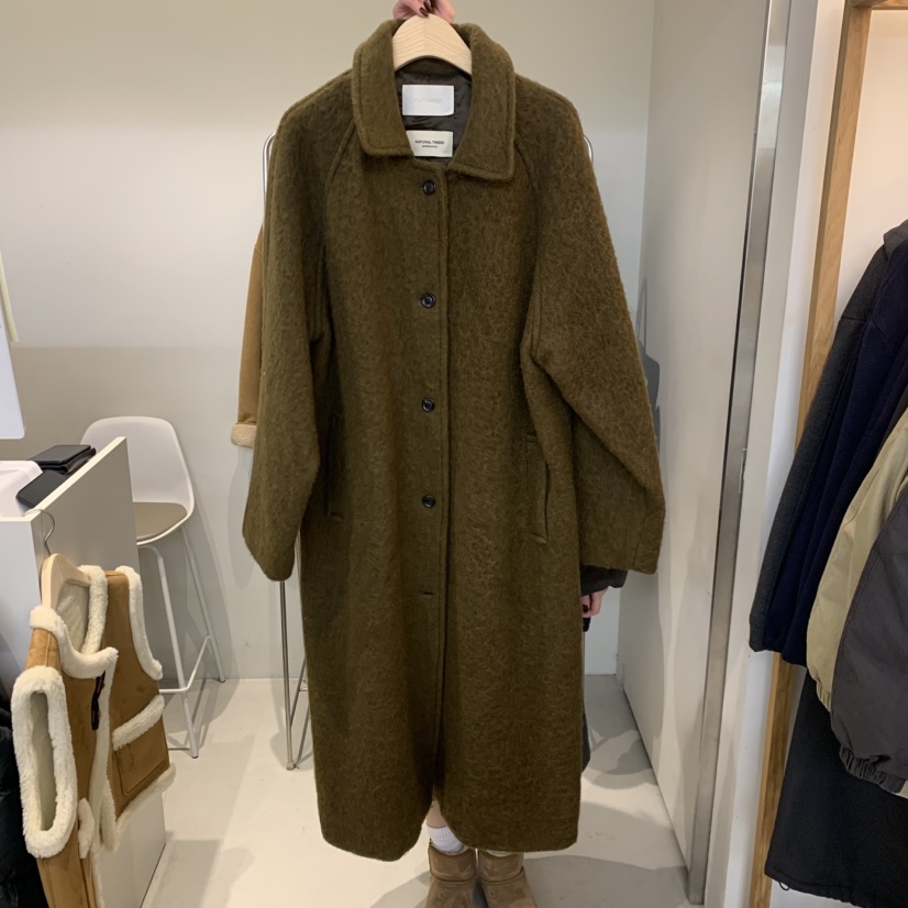 OUTRENE東大門㊣實拍女士新品25秋冬推薦人氣中長款大衣羊駝OUTRENE中長款大衣圖色1