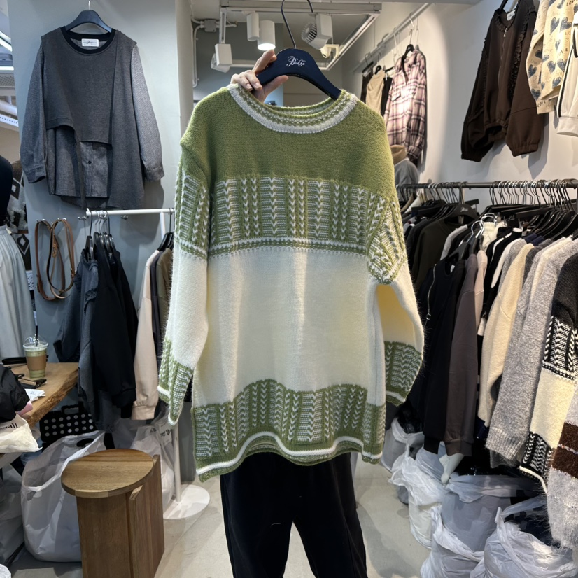 BAKHA-衣服東大門㊣直郵女裝新款25秋冬時尚休閑毛衣不含腰帶BAKHA-衣服毛衣圖色1