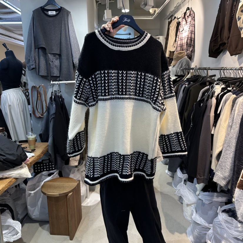 BAKHA-衣服東大門㊣直郵女裝新款25秋冬時尚休閑毛衣不含腰帶BAKHA-衣服毛衣圖色2