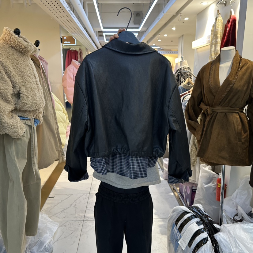 BAKHA-衣服東大門㊣直郵女裝新款職業推薦25秋冬夾克皮革雙層BAKHA夾克