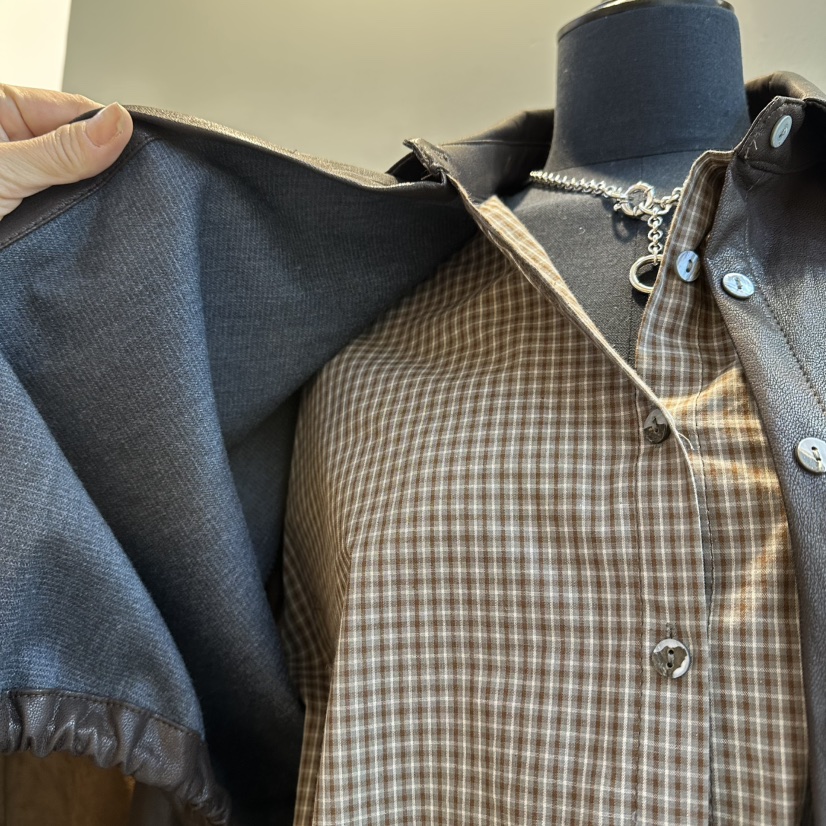 BAKHA-衣服東大門㊣直郵女裝新款職業推薦25秋冬夾克皮革雙層BAKHA夾克