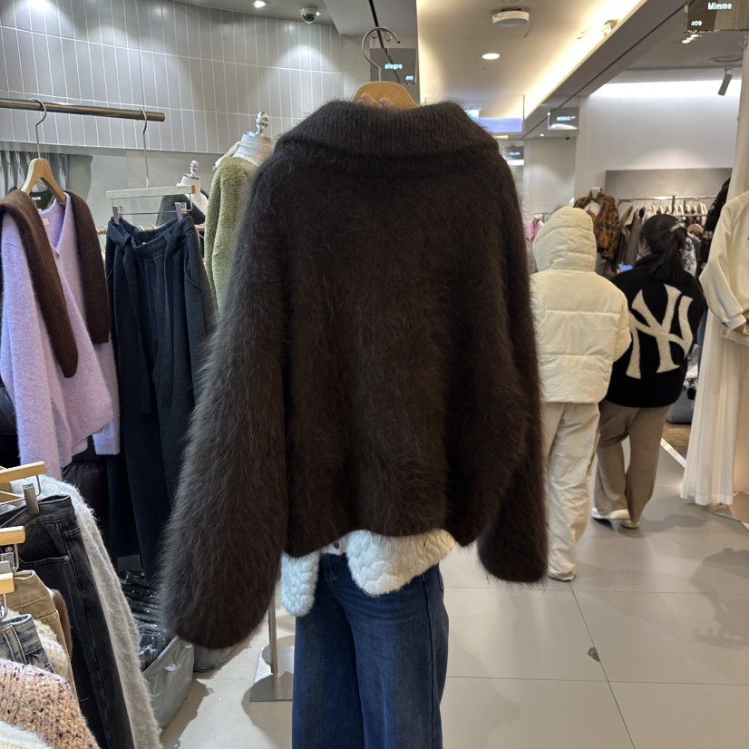 ALEGRE韓國直郵㊣女士新品休閑時尚熱賣夾克安哥拉羊毛拉鏈ALEGRE夾克