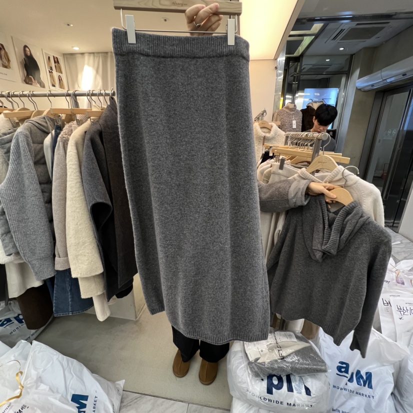 AFTERGLOW韓國代購㊣女裝新品休閑25秋冬職業時尚半身裙中短裙AFTERGLOW半身裙/中短裙圖色3