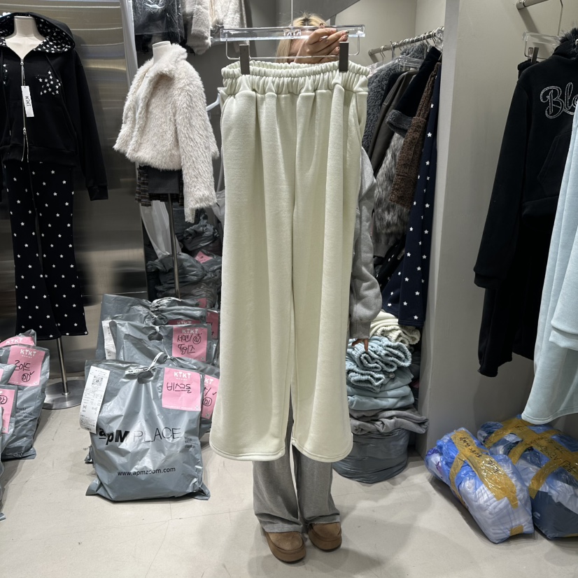 KIKI韓國代購㊣女裝新品休閑熱賣人氣時尚推薦真品休閑褲加絨KIKI休閑褲圖色1