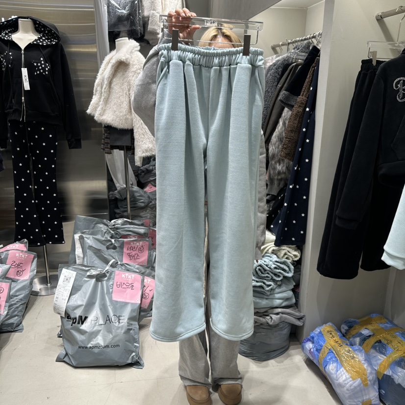 KIKI韓國代購㊣女裝新品休閑熱賣人氣時尚推薦真品休閑褲加絨KIKI休閑褲圖色2