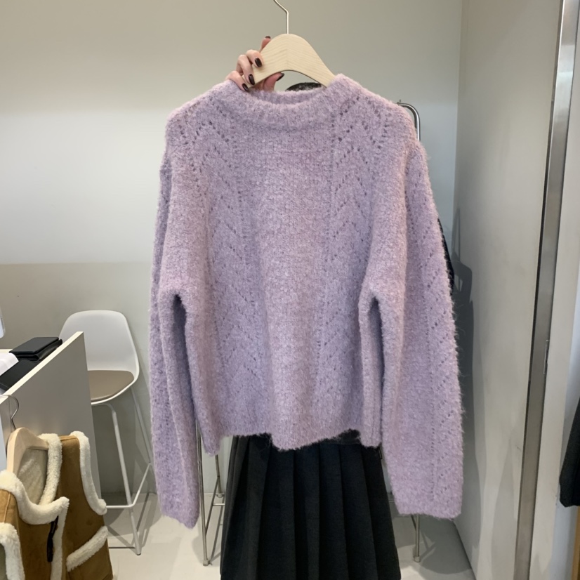 OUTRENE東大門㊣直郵女裝新款時尚25秋冬人氣真品熱賣毛衣圍巾OUTRENE毛衣圖色2