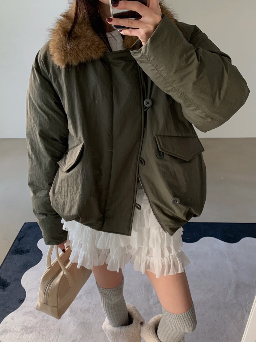 VERANDA東大門㊣代購女士新款人氣職業真品推薦短款棉服浣熊VERANDA短款棉服