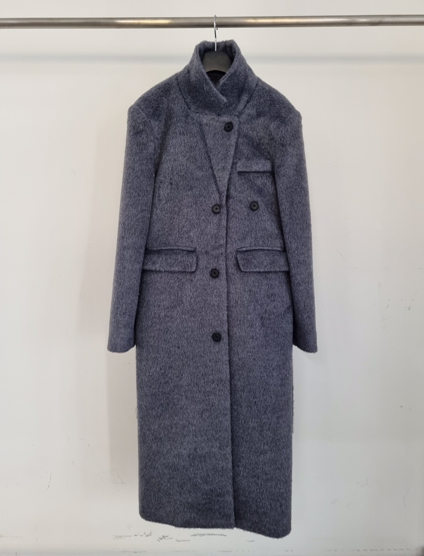 VERANDA韓國代購㊣女裝新款時尚休閑人氣推薦中長款大衣含腰帶VERANDA中長款大衣圖色2