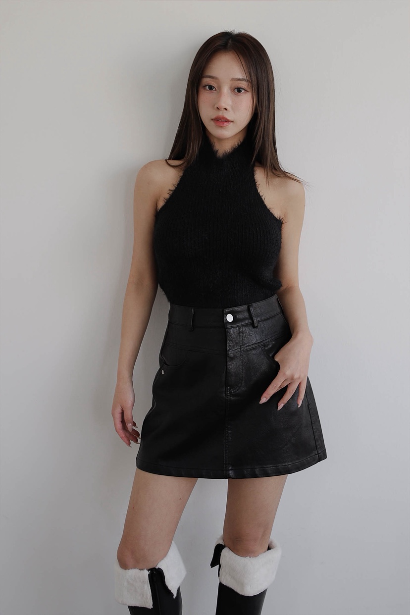 SLIT東大門㊣直郵女裝新款職業熱賣25秋冬人氣休閑裙褲皮革SLIT裙褲