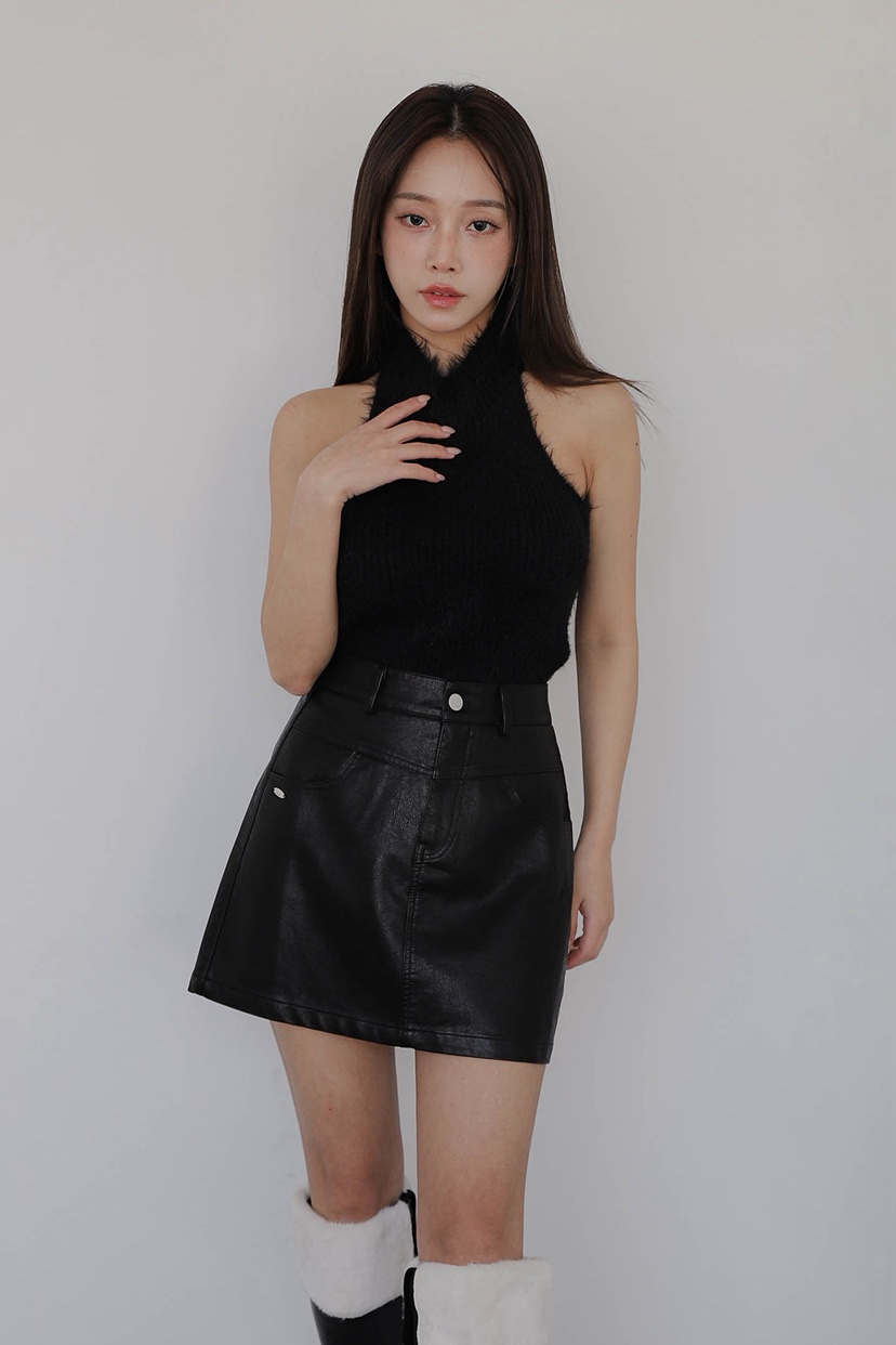 SLIT東大門㊣直郵女裝新款職業熱賣25秋冬人氣休閑裙褲皮革SLIT裙褲