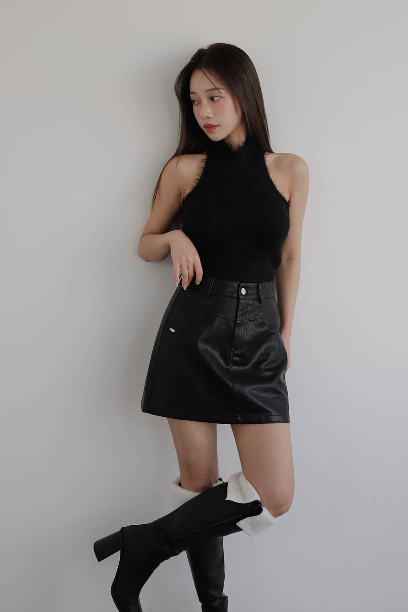 SLIT東大門㊣直郵女裝新款職業熱賣25秋冬人氣休閑裙褲皮革SLIT裙褲