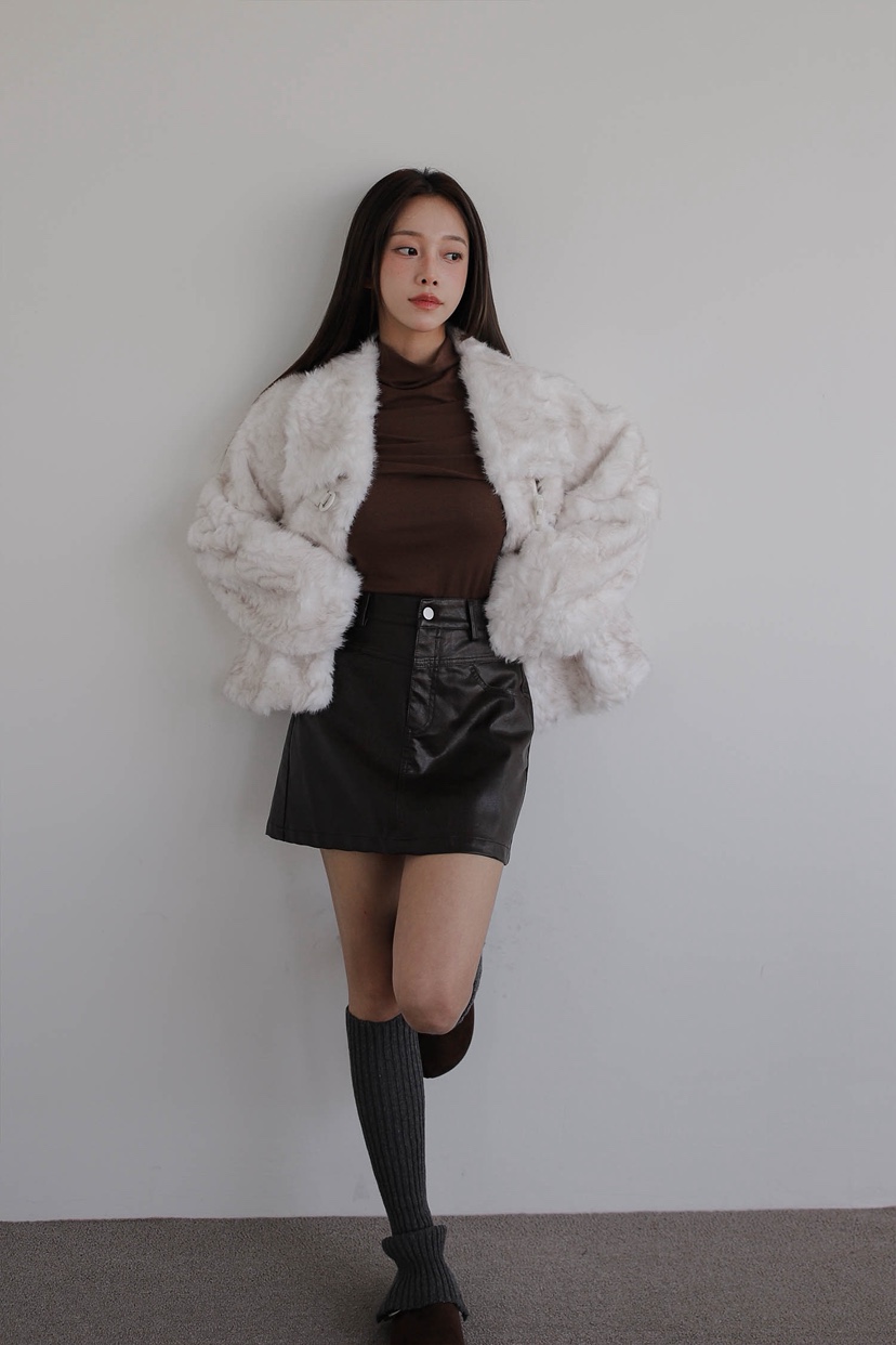 SLIT東大門㊣直郵女裝新款職業熱賣25秋冬人氣休閑裙褲皮革SLIT裙褲