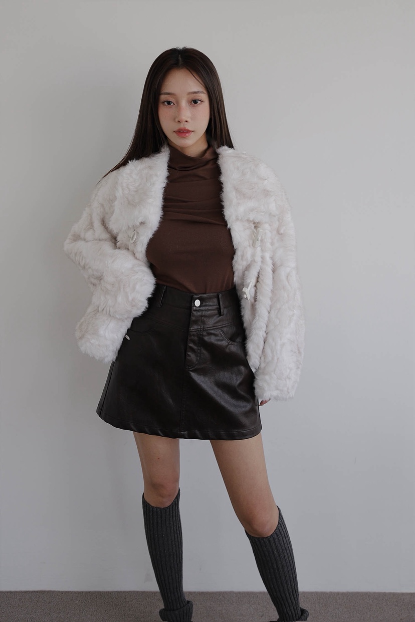 SLIT東大門㊣直郵女裝新款職業熱賣25秋冬人氣休閑裙褲皮革SLIT裙褲