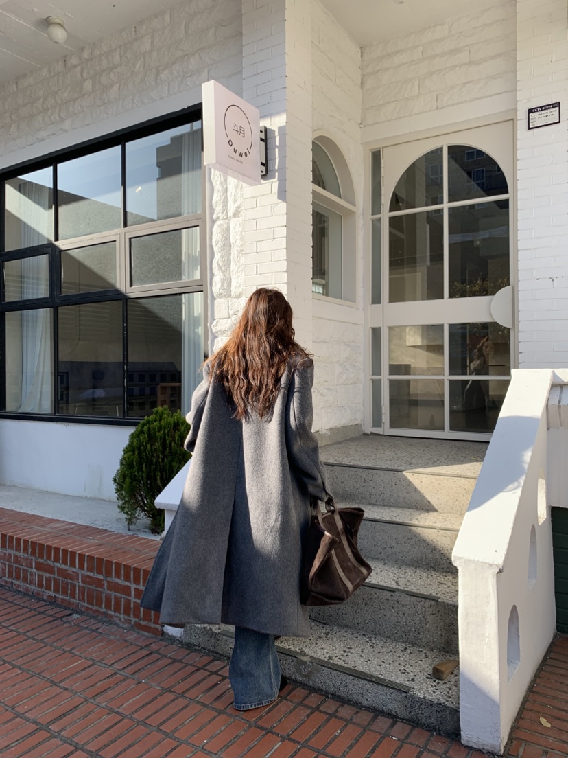 MURMUR韓國直郵㊣女裝新品熱賣推薦25秋冬中長款大衣馬海毛MURMUR中長款大衣