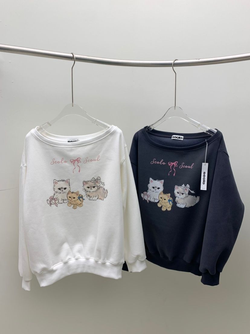 SEOLO東大門㊣代購女裝新品25秋冬人氣職業休閑時尚推薦衛衣Seolo seoul衛衣圖色2左二色