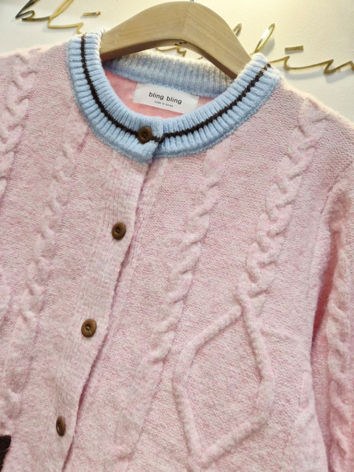BLING BLING-S東大門㊣代購女裝新款25秋冬針織衫口袋開衫BLING BLING-S針織衫