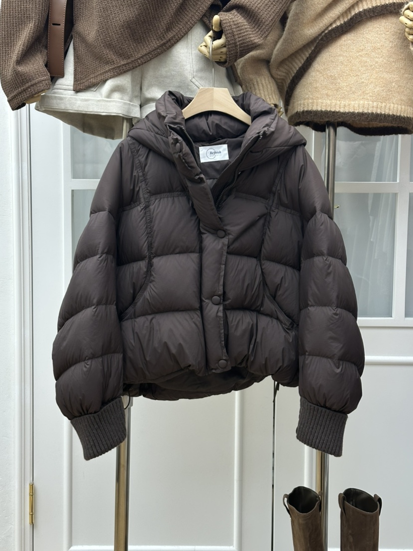 RE:FRESH-L韓國代購㊣女裝新品時尚熱賣人氣推薦短款羽絨服RE:FRESH短款羽絨服圖色1