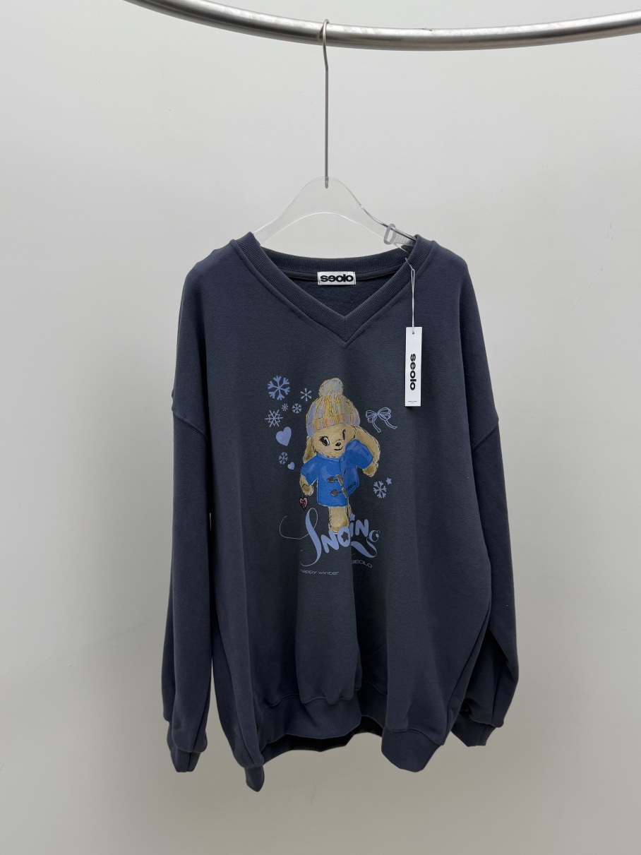 SEOLO韓國代購㊣女裝新款推薦真品25秋冬人氣時尚職業熱賣衛衣Seolo seoul衛衣