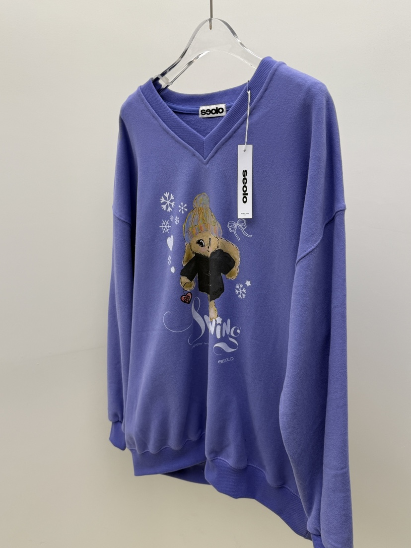 SEOLO韓國代購㊣女裝新款推薦真品25秋冬人氣時尚職業熱賣衛衣Seolo seoul衛衣圖色2