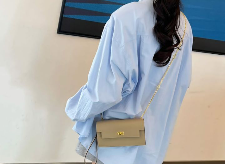 TROUVAILLE東大門㊣代購女士新款真品25秋冬手拿包腋下包牛皮TROUVAILLE手拿包/腋下包