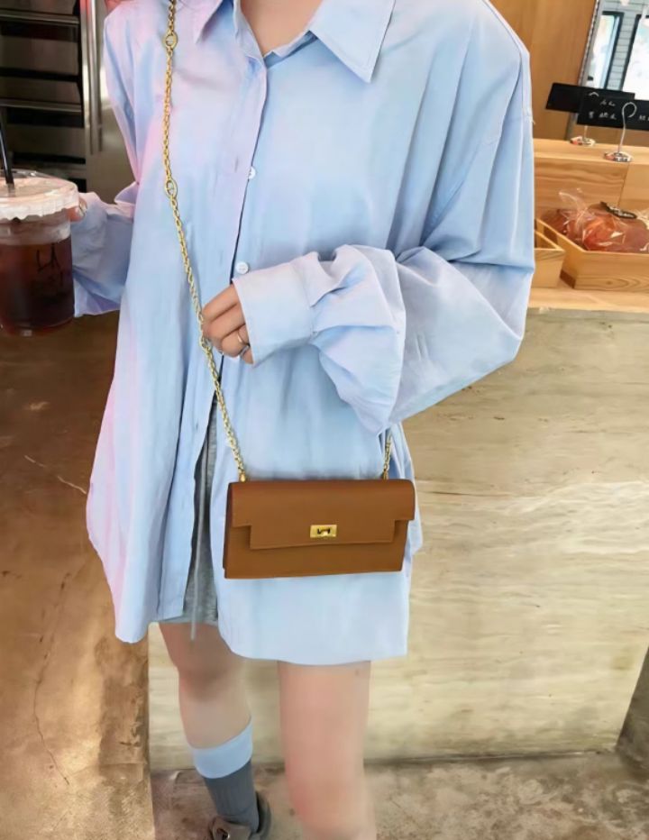 TROUVAILLE東大門㊣代購女士新款真品25秋冬手拿包腋下包牛皮TROUVAILLE手拿包/腋下包