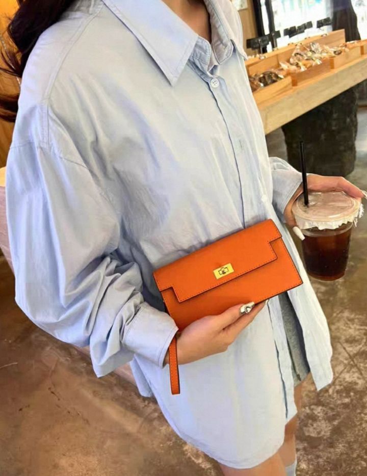 TROUVAILLE東大門㊣代購女士新款真品25秋冬手拿包腋下包牛皮TROUVAILLE手拿包/腋下包圖色5