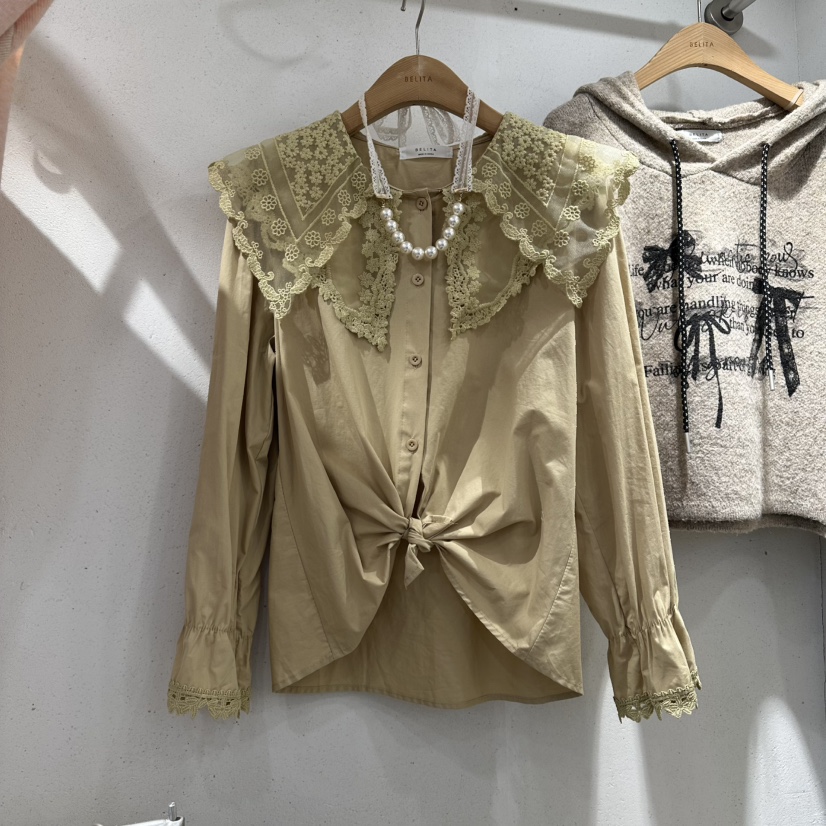 BELITA東大門㊣實拍女士新品時尚推薦人氣職業熱賣襯衫蕾絲衫BELITA襯衫/蕾絲衫圖色2