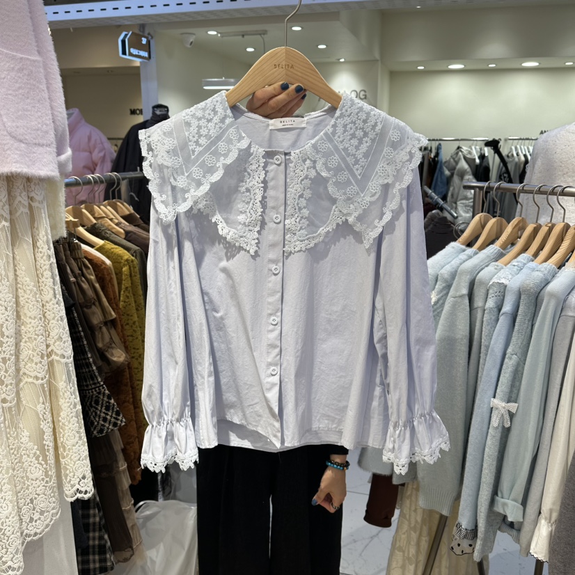 BELITA東大門㊣實拍女士新品時尚推薦人氣職業熱賣襯衫蕾絲衫BELITA襯衫/蕾絲衫圖色3