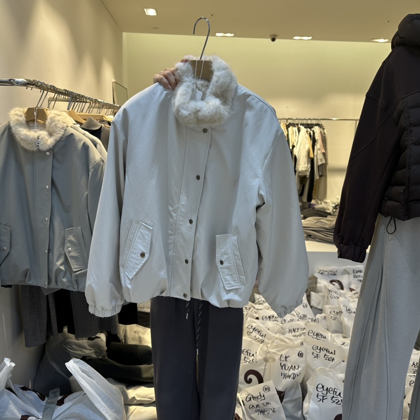 EYEFUL-Q東大門㊣代購女裝新品真品25秋冬休閑時尚夾克毛皮eyeful夾克圖色1