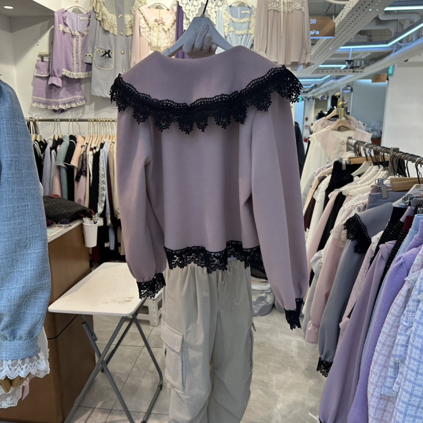 PAPA東大門㊣直郵女裝新品休閑真品25秋冬職業人氣襯衫蕾絲衫PaPa/HALMADE襯衫/蕾絲衫