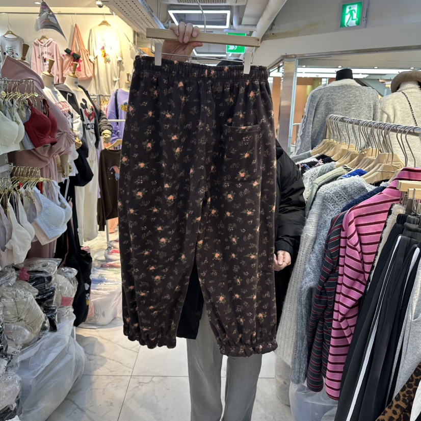 AKRA BY ART東大門㊣代購女士新款25秋冬休閑褲荷葉邊毛絨羊毛AKRA BY ART休閑褲