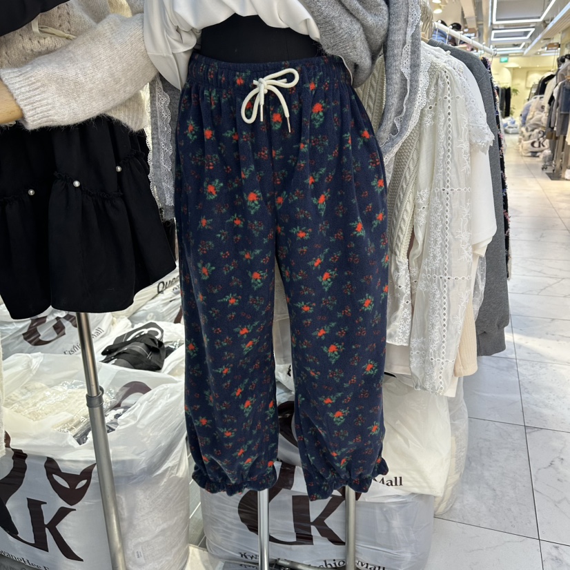 AKRA BY ART東大門㊣代購女士新款25秋冬休閑褲荷葉邊毛絨羊毛AKRA BY ART休閑褲圖色1