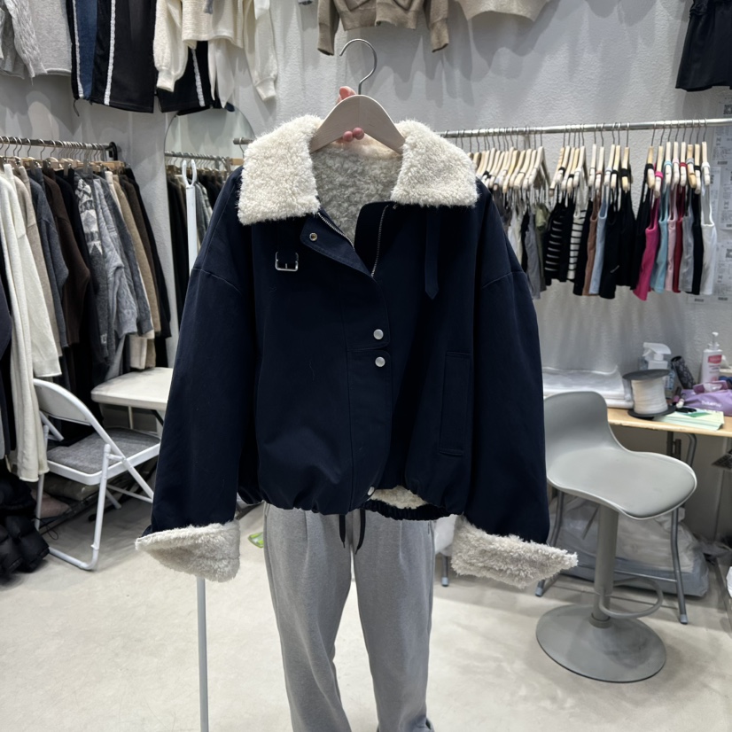 HOT PLACE韓國直郵㊣女士新款時尚25秋冬真品夾克羊毛燈籠HOT PLACE_ISSUE/DREAM GIRIS夾克圖色1