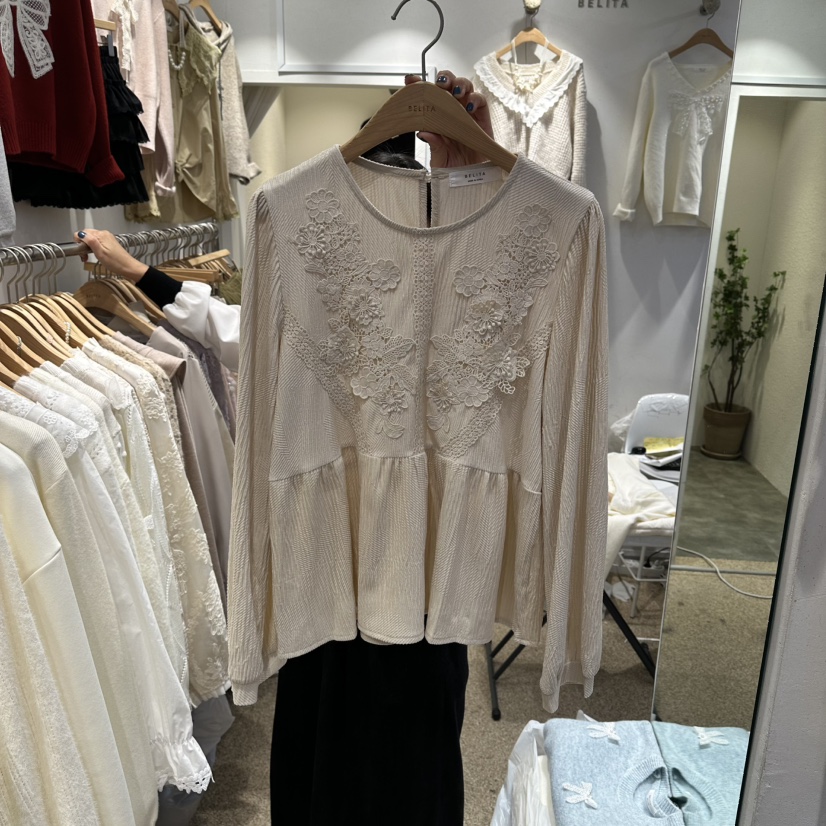 BELITA韓國代購㊣女裝新品熱賣職業人氣推薦時尚襯衫蕾絲衫BELITA襯衫/蕾絲衫圖色1