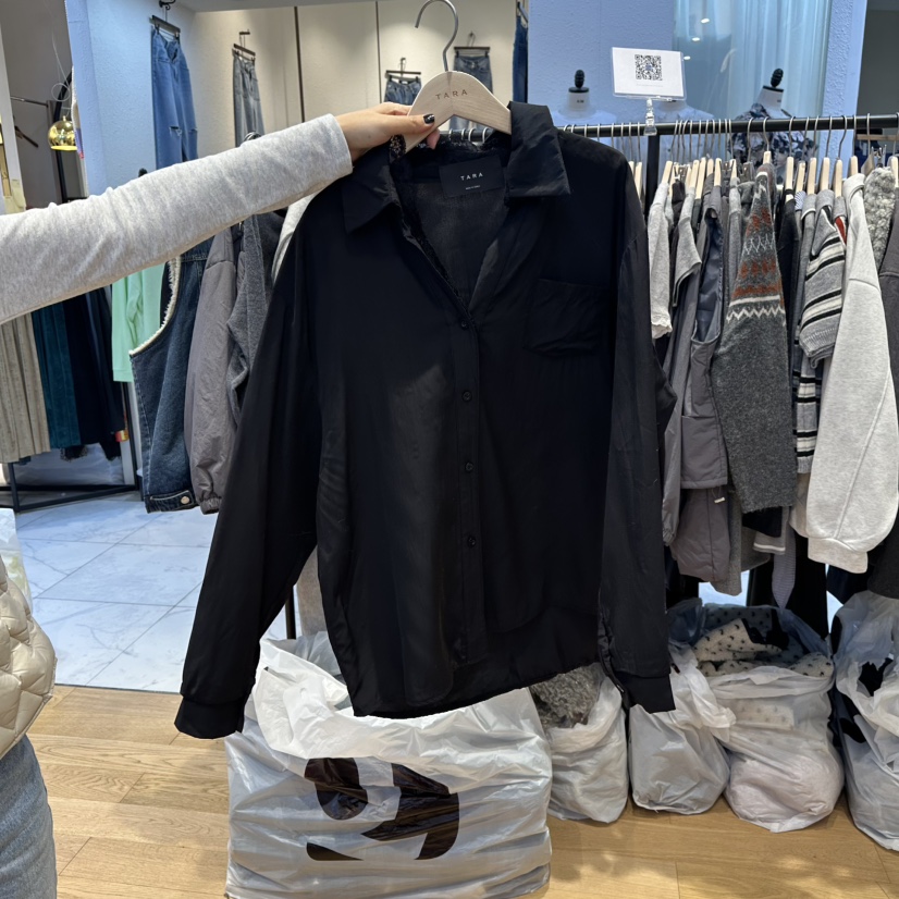 TARA東大門㊣直郵女士新款人氣真品25秋冬推薦職業襯衫蕾絲衫TARA襯衫/蕾絲衫圖色3黑色