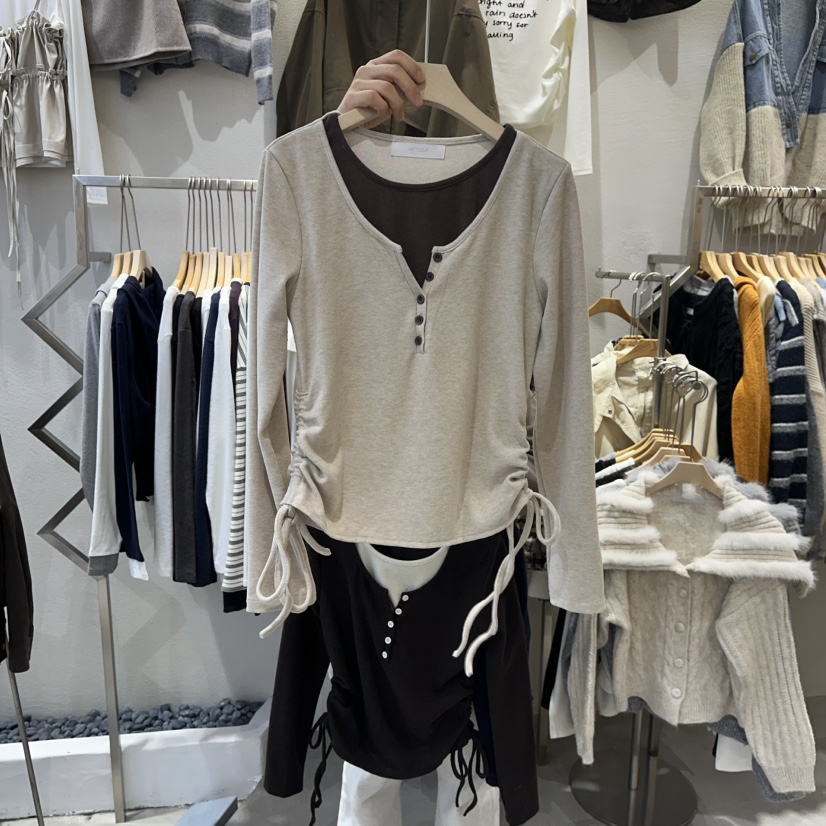 HIPTIQUE韓國代購㊣女士新品推薦人氣休閑時尚真品熱賣長袖T恤HIPTIQUE長袖T恤圖色1