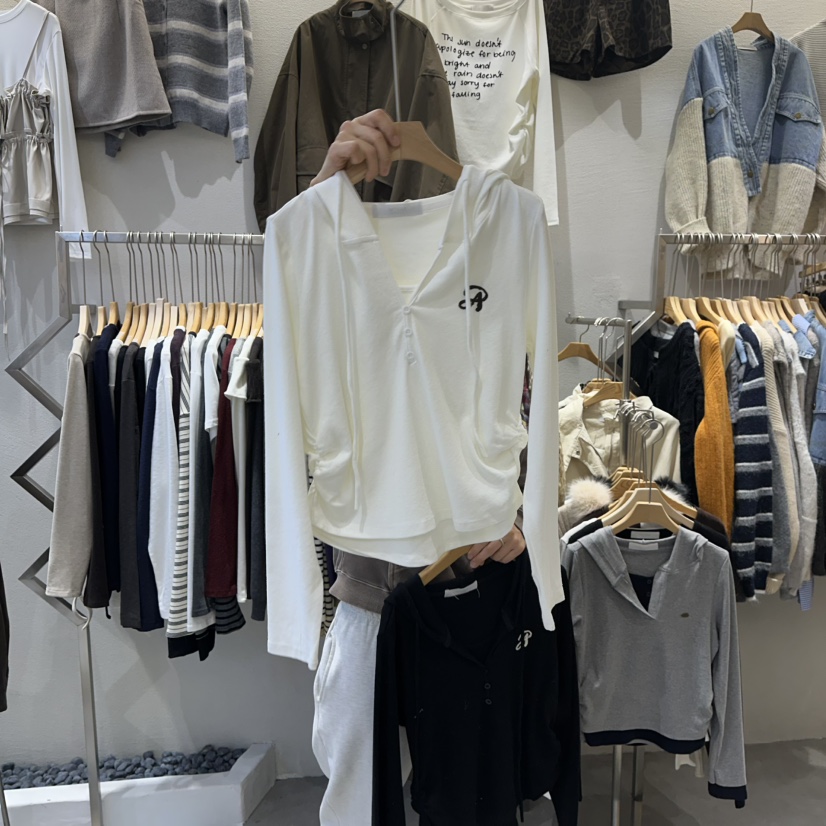 HIPTIQUE東大門㊣直郵女裝新品時尚休閑人氣職業熱賣長袖T恤HIPTIQUE長袖T恤圖色1