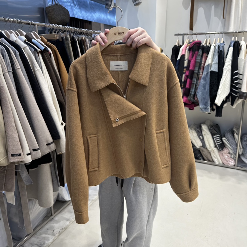 HOT PLACE韓國直郵㊣女裝新品職業真品推薦熱賣短款大衣羊毛HOT PLACE_ISSUE/DREAM GIRIS短款大衣圖色2