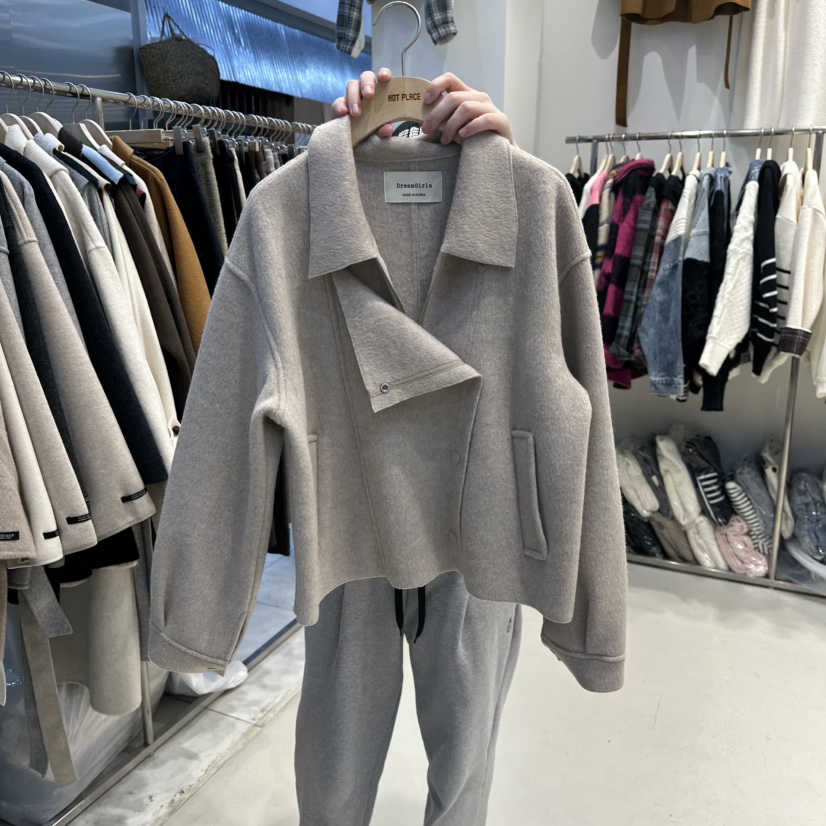 HOT PLACE韓國直郵㊣女裝新品職業真品推薦熱賣短款大衣羊毛HOT PLACE_ISSUE/DREAM GIRIS短款大衣圖色3