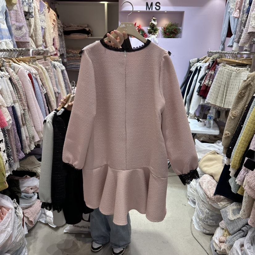 MS韓國直郵㊣女士新品真品時尚25秋冬職業熱賣推薦休閑連衣裙MS連衣裙