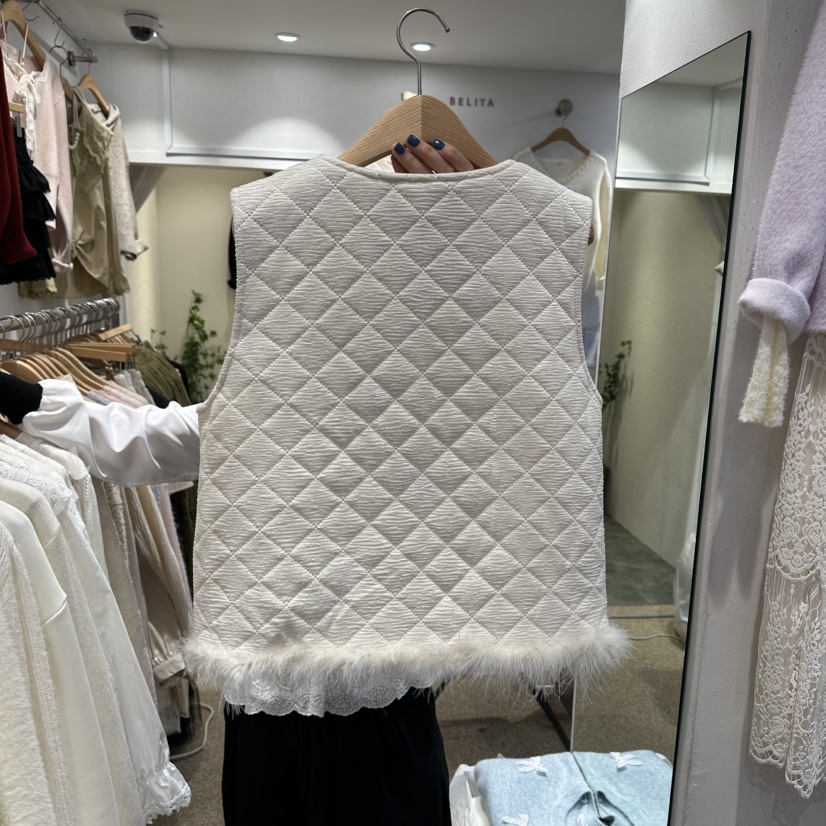 BELITA韓國代購㊣女士新款推薦職業人氣25秋冬時尚馬甲絎縫BELITA馬甲
