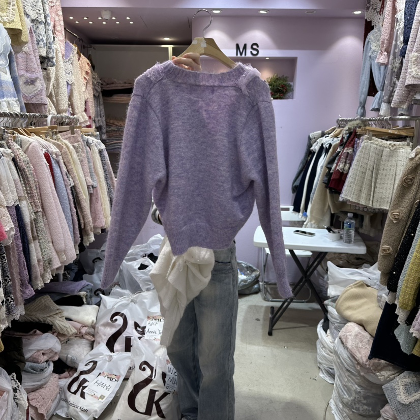 MS東大門㊣代購女裝新品休閑時尚職業人氣真品推薦毛衣褶皺MS毛衣