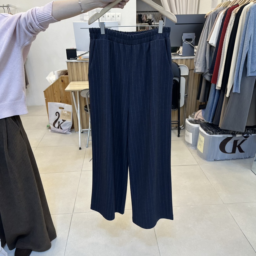 FUNNY POWDER東大門㊣實拍女士新款人氣25秋冬職業休閑褲羊毛THE FUNNY休閑褲圖色1深藍色