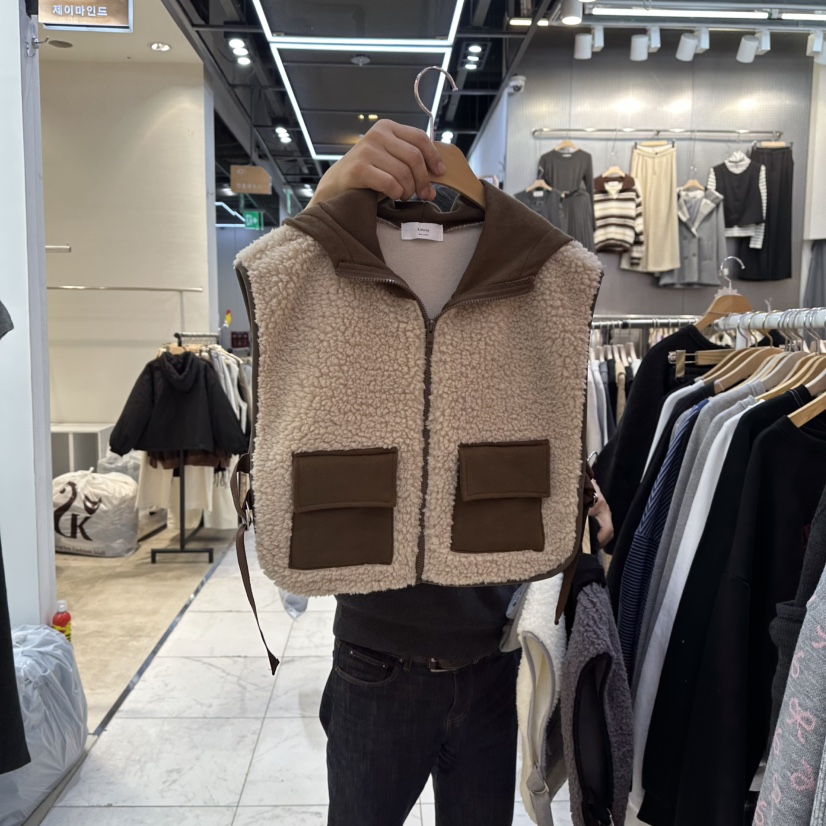 K STORY東大門㊣實拍女士新品真品時尚25秋冬人氣馬甲毛絨K STORY馬甲圖色3